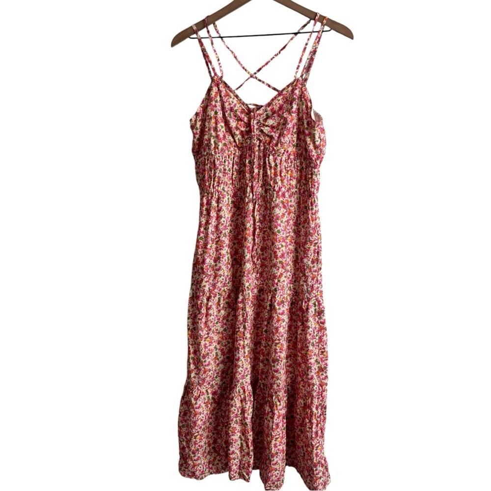 BCBG MAXI COLOR PINK FLORAL WOMEN MAXI DRESS SIZE MEDIUM BRAND NEW WITH TAGS